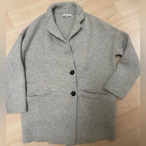 Madewell Women’s Knit Oversized Cardigan Sweater Button  Thick Gray Size Small